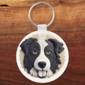 Border Collie Dog 3D Inspiriert Schlüsselanhänger (Rückseite)