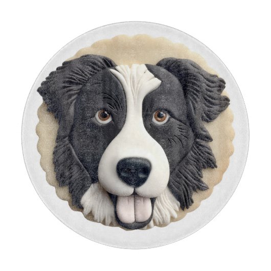 Border Collie Dog 3D Inspiriert Schneidebrett (Vorderseite)