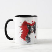 Border Collie Dog Abstrakter Hintergrund Tasse (Links)