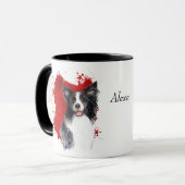 Border Collie Dog Abstrakter Hintergrund Tasse (Vorderseite Links)