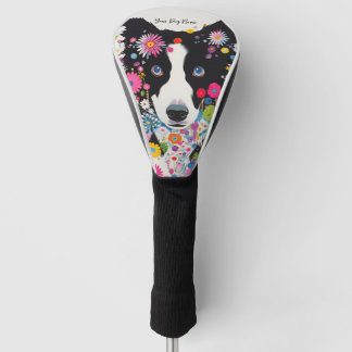Border Collie Dog and Blume 005 - Schneiderjuwel Golf Headcover
