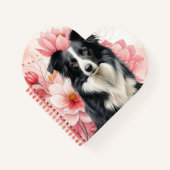 Border Collie Dog and Bold Pink Lilies Notizblock (Vorderseite)