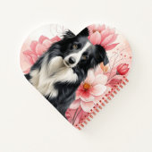 Border Collie Dog and Bold Pink Lilies Notizblock (Rückseite)