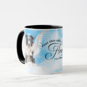 Border Collie Dog Angel Custom Pet Memorial Tasse (Vorderseite Links)