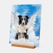 Border Collie Dog Angel mit Name Pet Memorial Acrylschild (Winkel)