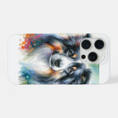 Border Collie Dog AREF1801 - Watercolor iPhone Hülle (Rückseite (Horizontal))