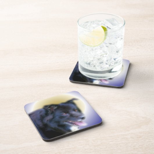 Border Collie Dog Art Getränkeuntersetzer (Rechte Seite)