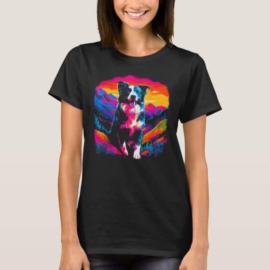 Border Collie Dog Artist T-Shirt (Vorderseite)