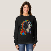 Border Collie Dog  Astronaut Sweatshirt (Vorne ganz)