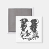 Border Collie Dog - Aussie Lover Magnet (Vorderseite/Rückseite)