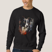 Border Collie Dog Australian Shepherd Graffiti Art Sweatshirt (Vorderseite)