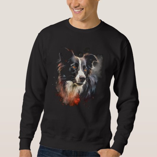 Border Collie Dog Australian Shepherd Graffiti Art Sweatshirt (Vorderseite)