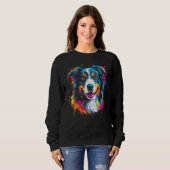 Border Collie Dog Australian Shepherd Puppy Graffi Sweatshirt (Vorne ganz)
