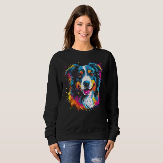 Border Collie Dog Australian Shepherd Puppy Graffi Sweatshirt (Vorne ganz)