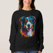 Border Collie Dog Australian Shepherd Puppy Graffi Sweatshirt (Vorderseite)