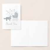 Border Collie Dog Baby Dusche Welpe Grau Folienkarte (Anzeige)