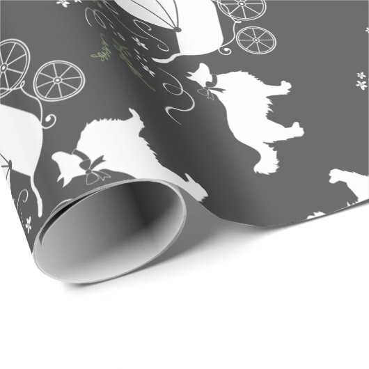 Border Collie Dog Baby Dusche Welpe Grau Geschenkpapier (Rolleneckpunkt)