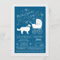 Border Collie Dog Baby Shower Blue Boy