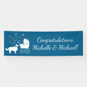 Border Collie Dog Baby Shower Welpe Blue Boy Banner (Horizontal)