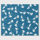 Border Collie Dog Baby Shower Welpe Blue Boy Geschenkpapier (Flach)