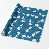 Border Collie Dog Baby Shower Welpe Blue Boy Geschenkpapier (Ungerollt)
