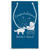 Border Collie Dog Baby Shower Welpe Blue Boy Kleine Geschenktüte (Rückseite)