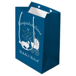 Border Collie Dog Baby Shower Welpe Blue Boy Mittlere Geschenktüte