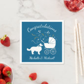 Border Collie Dog Baby Shower Welpe Blue Boy Serviette (Beispiel)