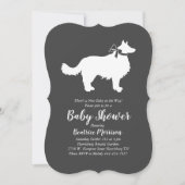 Border Collie Dog Babydusche Einladung (Vorderseite)
