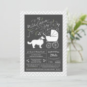 Border Collie Dog Babydusche Einladung (Stehend Vorderseite)