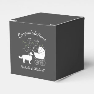 Border Collie Dog Babydusche Welpe Gray Geschenkschachtel