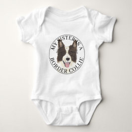 Border Collie Dog Big Sister Baby Strampler