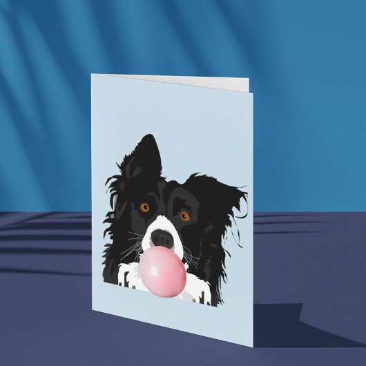 Border Collie Dog blasen Blase Gum Karte