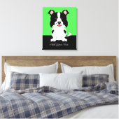 Border Collie Dog Cartoon Leinwanddruck (Insitu (Schlafzimmer))