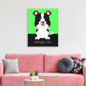 Border Collie Dog Cartoon Leinwanddruck (Insitu (Wohnzimmer))