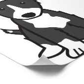 Border Collie Dog Cartoon Poster (Ecke)