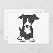 Border Collie Dog Cartoon Postkarte (Vorne/Hinten)
