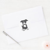Border Collie Dog Cartoon Runder Aufkleber (Umschlag)