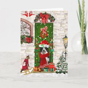 Border Collie Dog Christmas Karte