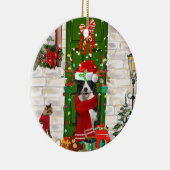 Border Collie Dog Christmas Keramik Ornament (Rechts)