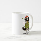Border Collie Dog Christmas Lights Sweater Kaffeetasse (VorderseiteRechts)