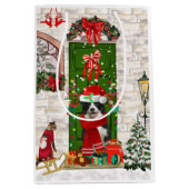Border Collie Dog Christmas Mittlere Geschenktüte (Vorderseite)
