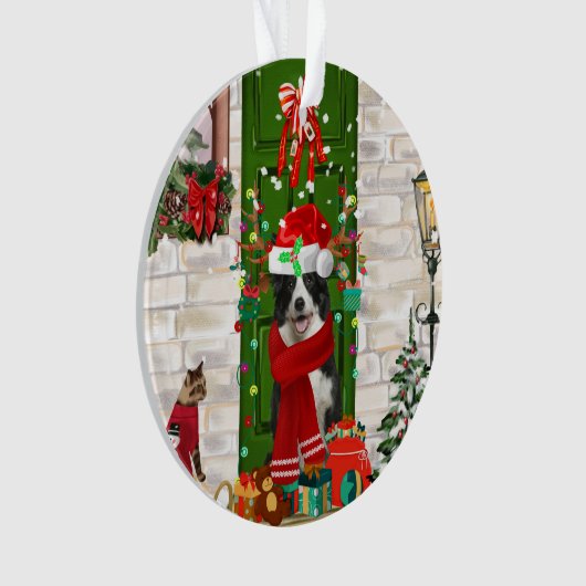 Border Collie Dog Christmas Ornament (Vorderseite)