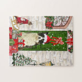 Border Collie Dog Christmas Puzzle (Horizontal)
