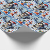 Border Collie Dog Christmas Snow Agility Fun Geschenkpapier (Ecke)