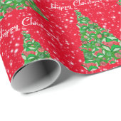 Border Collie Dog Christmas Tree Holiday Star Red Geschenkpapier (Rolleneckpunkt)