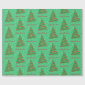 Border Collie Dog Christmas Tree Weihnachtsstern Geschenkpapier (Flach)