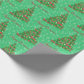 Border Collie Dog Christmas Tree Weihnachtsstern Geschenkpapier (Ecke)