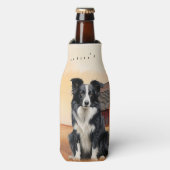 Border Collie Dog Country Western Red Barn Flaschenkühler (Flaschenvorderseite)