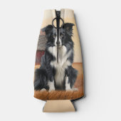 Border Collie Dog Country Western Red Barn Flaschenkühler (Rückseite)